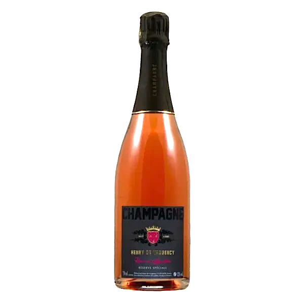 En kasse med 6 flasker Champagne Henry de Vaugency Rosé D\'Agathe Grand Cru, 75 cl