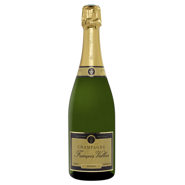 En kasse med 6 flasker Champagne Francois Vallois Réserve Brut, 75 cl